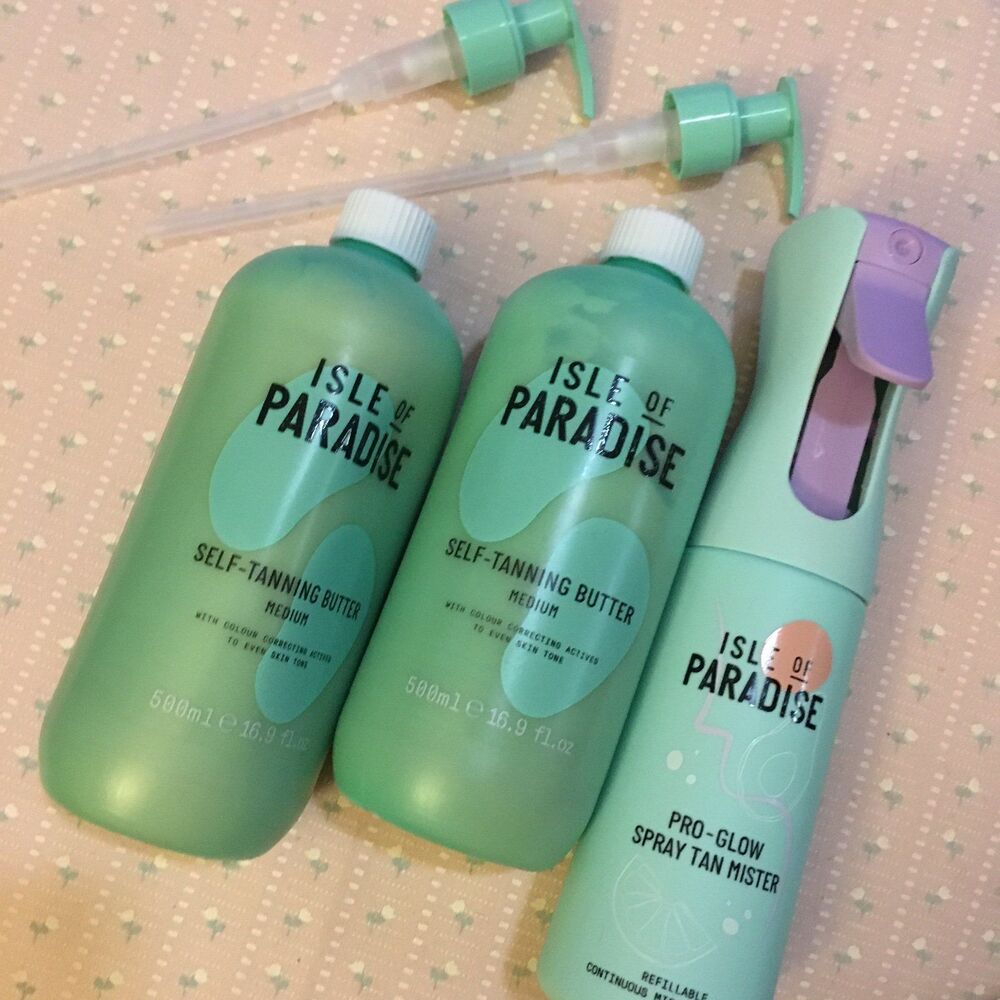 Isle of Paradise 500 ml 16.9 fl oz each bottle x 2 -
Two piece bundle & sprayer